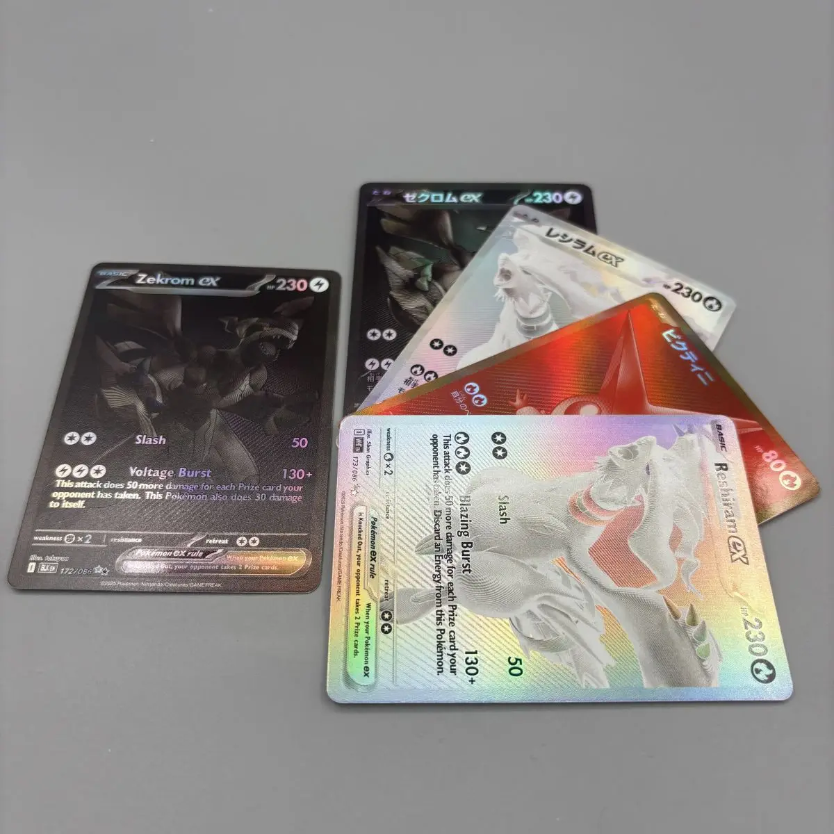 Фото Коллекционные карты PTCG 2025 SV11 Zekrom Reshiram Victini DIY, самодельная одиночная карта, классическая игра, аниме-карта, подарочная игрушка №1