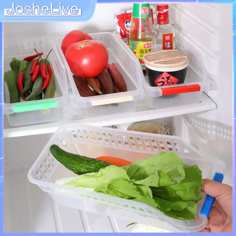

Stackable Refrigerator Food Storage Box Kitchen Storage Room Plastic Transparent Organizer Storage Tool Freezer Storage Basket