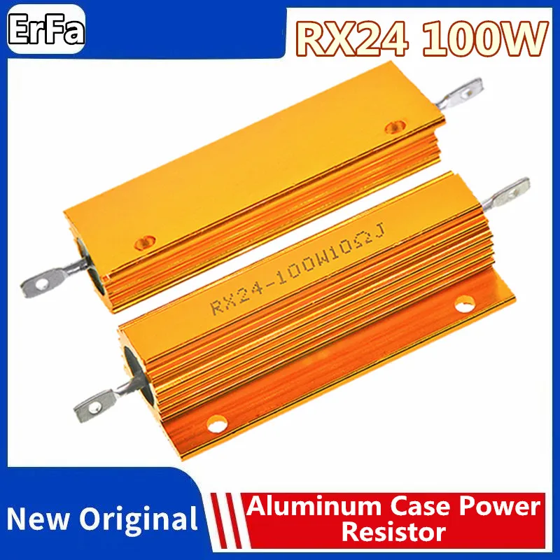 

RX24 100W 0.01R-200K Aluminum Power Metal Shell Case Wirewound Resistor 0.1R 0.2 1.2 1.3 1.5 1.8 10 12 20 22 33 47 68 1K 3K ohm