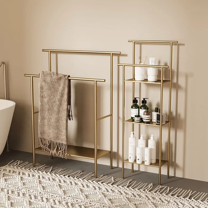 Система хранения бумажных изделий Nordic Light Luxurry Floor Towel Rack Toilet Bathroom Gold.