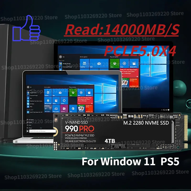 

Brand New Original high speed NVMe 990 PRO PCIe5.0 M.2 1TB 2TB 4TB SSD Internal Solid State Hard Disk for Laptop Desktop PS5