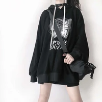 deeptown gothic graphic print black oversize hoodies women harajuku streetwear punk female pullover white sweatshirt tops 2022