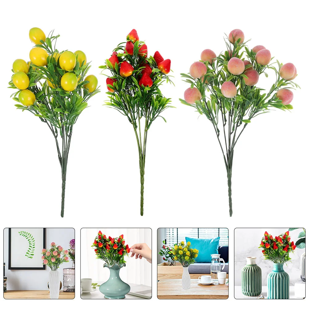 

Cherries Fake Fruits Decorative Branches Kitchen Decorations Table Centerpiece Ornaments