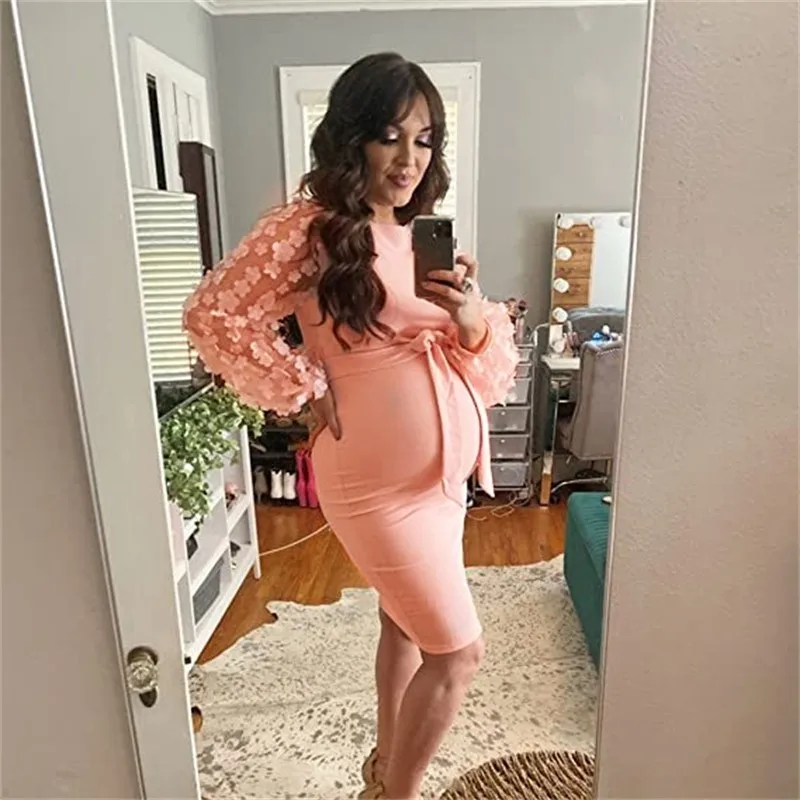 

Женская юбка с цветами реквизит для фотосъемки для беременных эластичное платье макси длинные платья для беременных Одежда для фотосъемки синего цвета