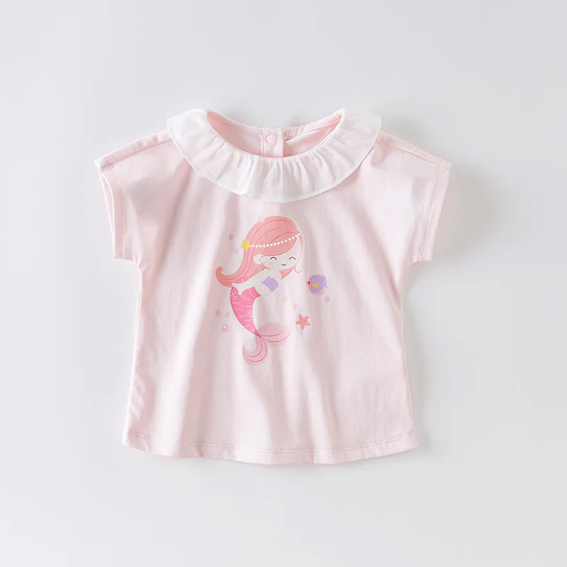 Детская летняя футболка с коротким рукавом и мультяшным принтом | одежда обувь