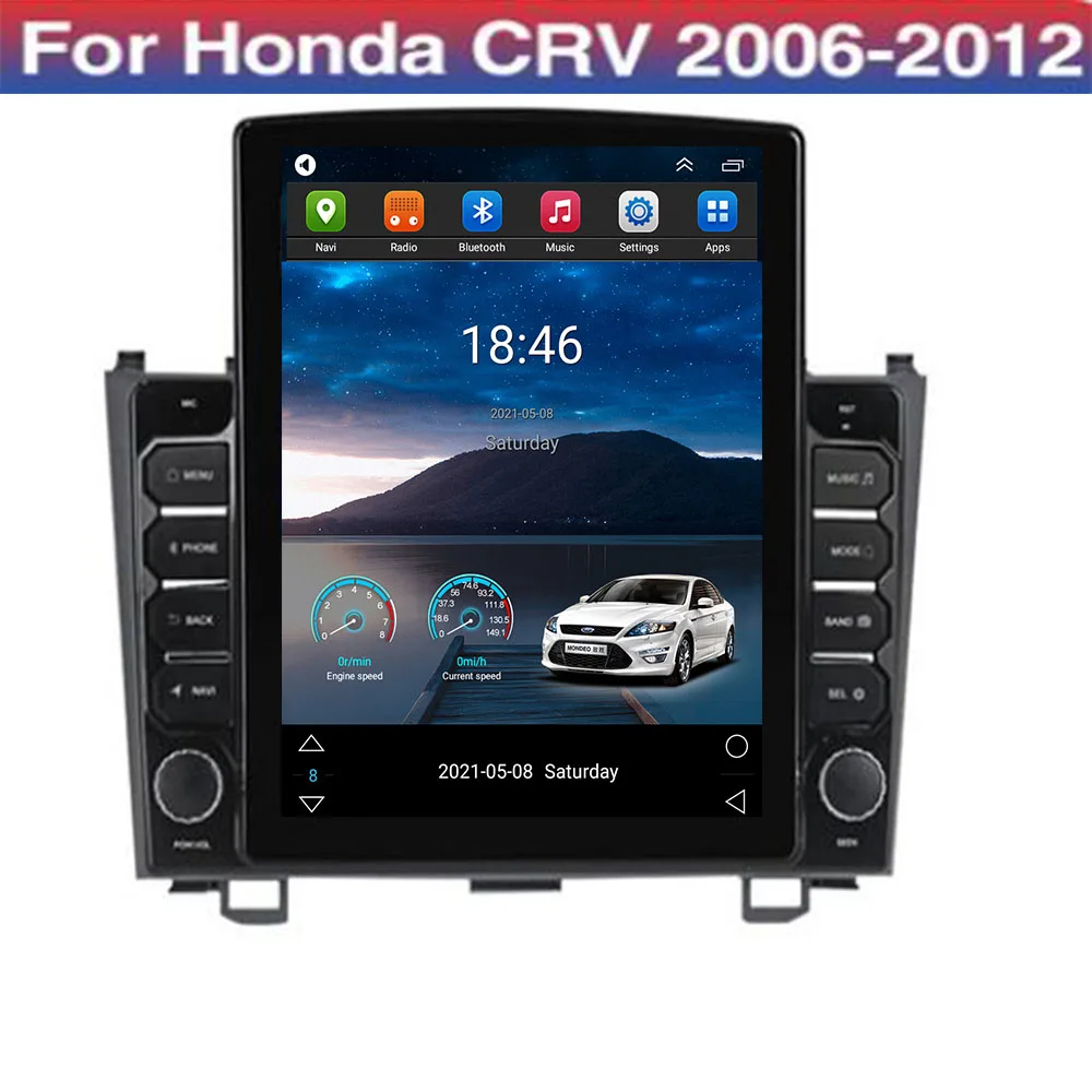 

For Tesla Style 2 Din Android 12 Car Radio for Honda CRV 2007-10 2011 Multimedia Video Player GPS Stereo Carplay DSP RDS Camera