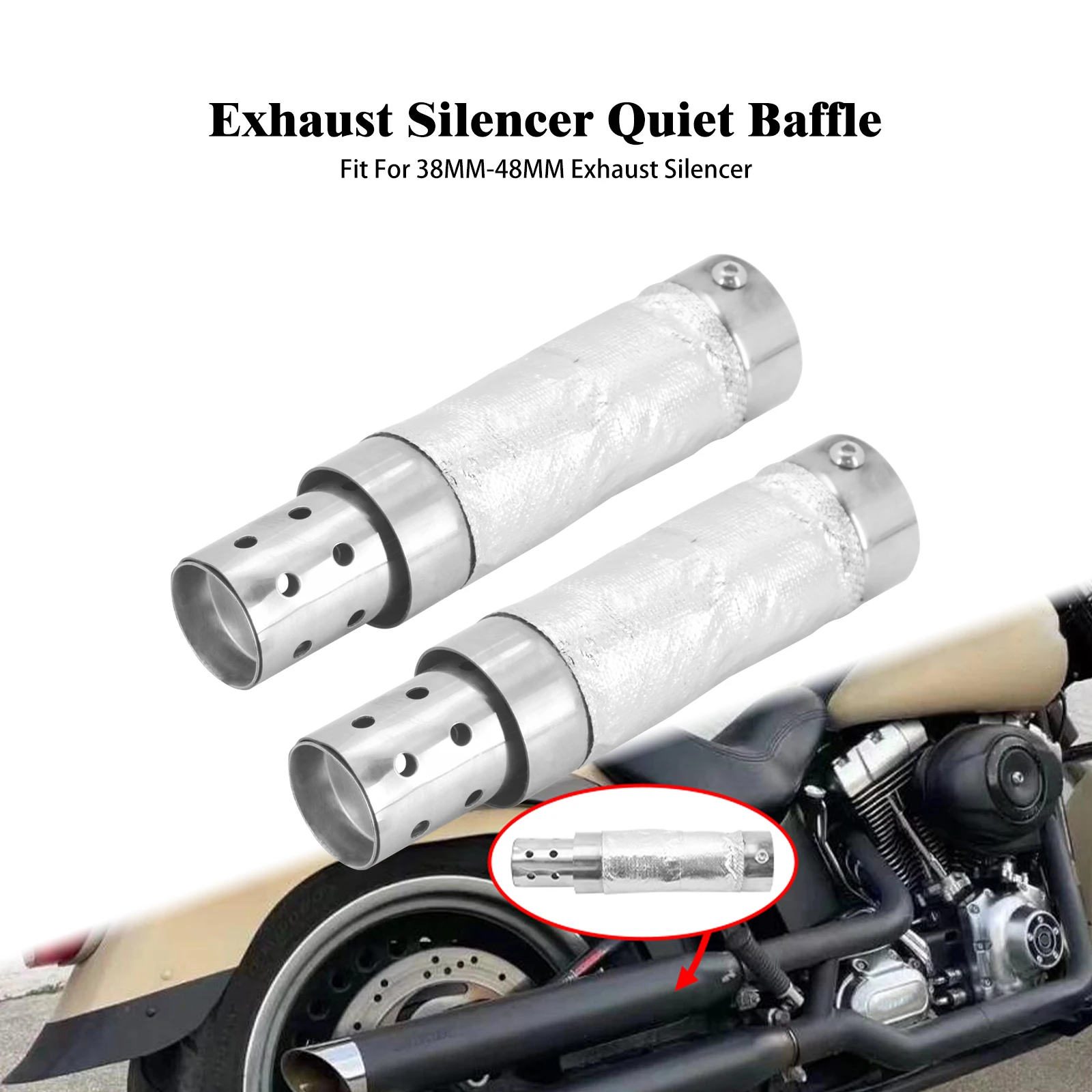 Мотоциклетный глушитель 38-48 мм тихая перегородка универсальный для Harley Sportster XL XR