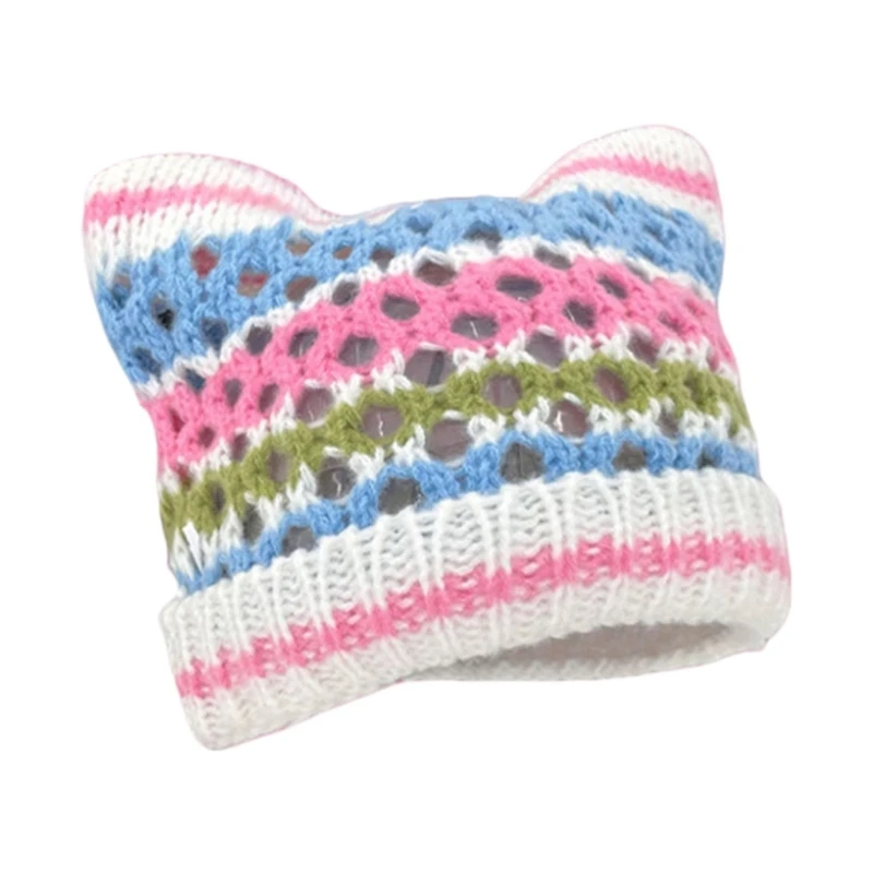 Вязаная вручную шапка для женщин модная 2000-х годов с кошачьими ушками шапки