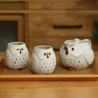 japanese cute owl ceramic cup creative cartoon owl shape water cup teapot tea set tea cup set teaware coffee cup