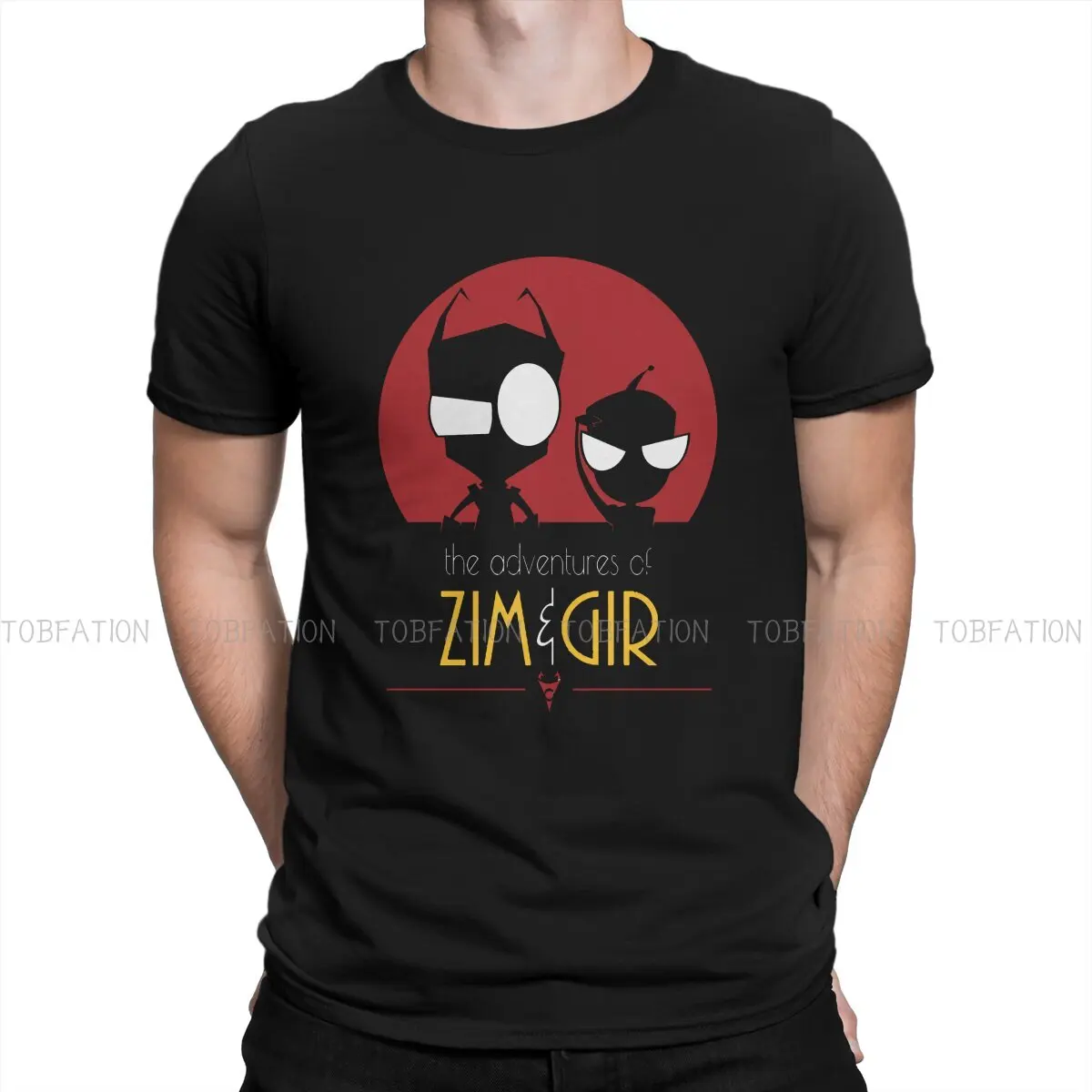 

Классическая футболка в стиле хип-хоп с изображением приключений из гигар, Повседневная футболка с изображением мембраны газа Invader Zim для вз...
