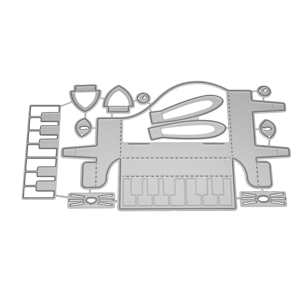 Милый кролик фортепиано и кошка металлические штампы канцелярские инструменты