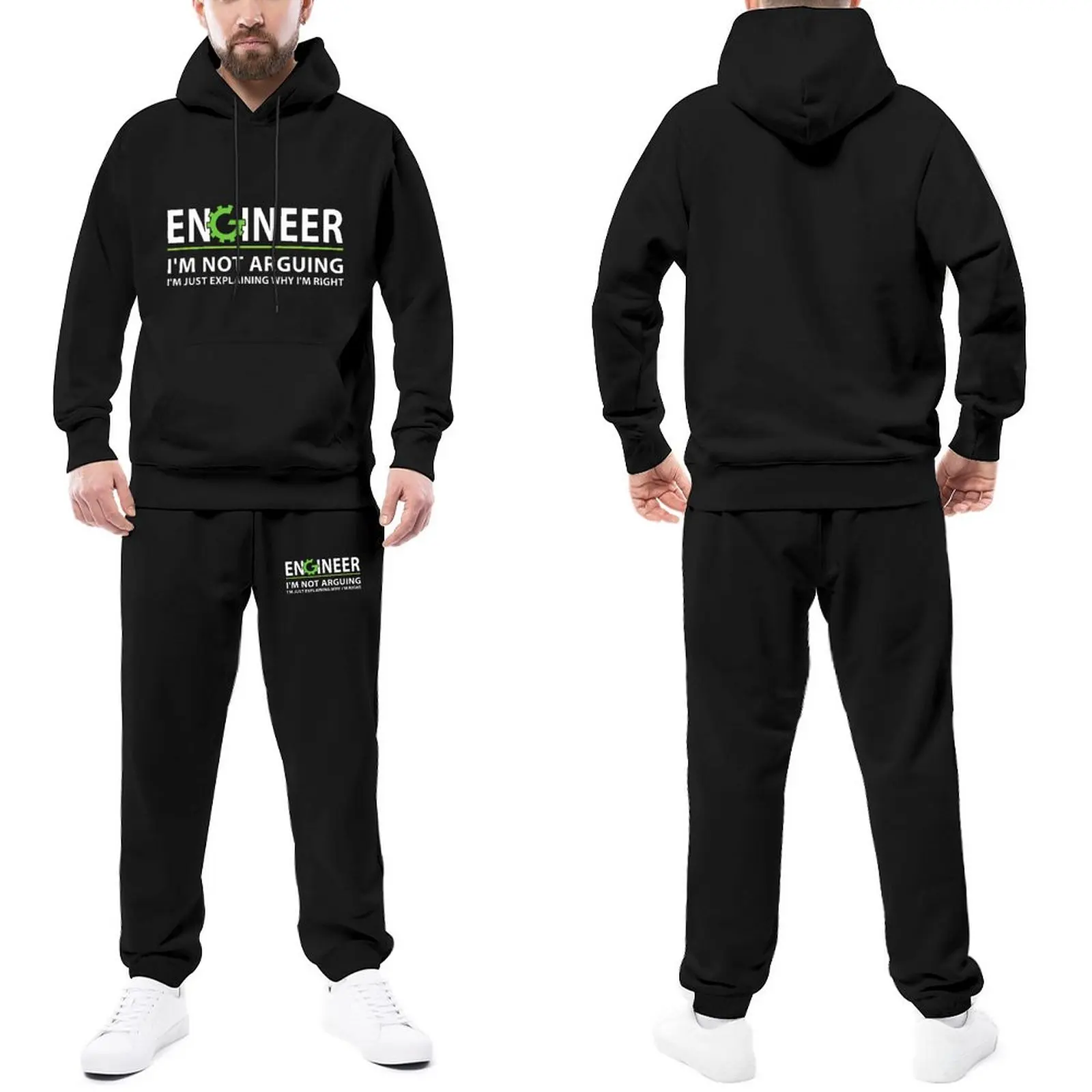 

Engineer Im Not Arguing Tracksuit Set Male Engineer Quotes Hoody Sweatpant Set Casual Hooded Suits Autumn Vintage Jogging Suit