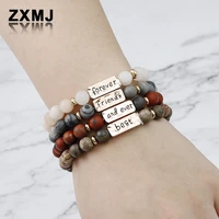 zxmj new fashion gemstone bracelet natural stone love bracelets volcanic stone bracelet for women popular jewelry accessories