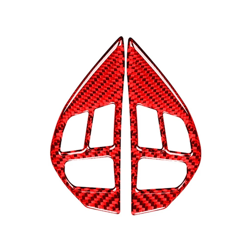 Наклейка на руль автомобиля из углеродного волокна красная для Mitsubishi Lancer 2008-2015