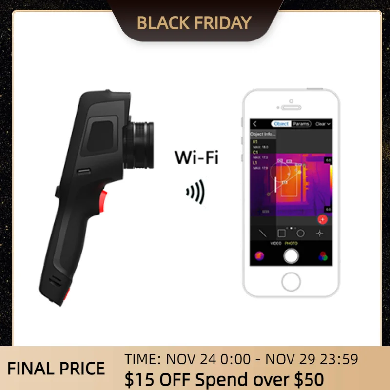 

Multiple Lens D192M Handheld Infrared Thermal Camera with 8 Color Palettes Imaging Temperature Instruments