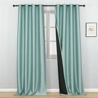 seafoam faux silk blackout curtains thermal insulated for living room bedroom window treatment room darkening soundproof