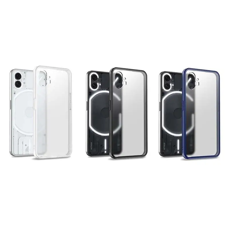 

ShockProof TPUPC Hard Back Cover Case On For Nothing Phone 1 Semi-Transparent Armor PC Soft Side Case For Nothing Phone One