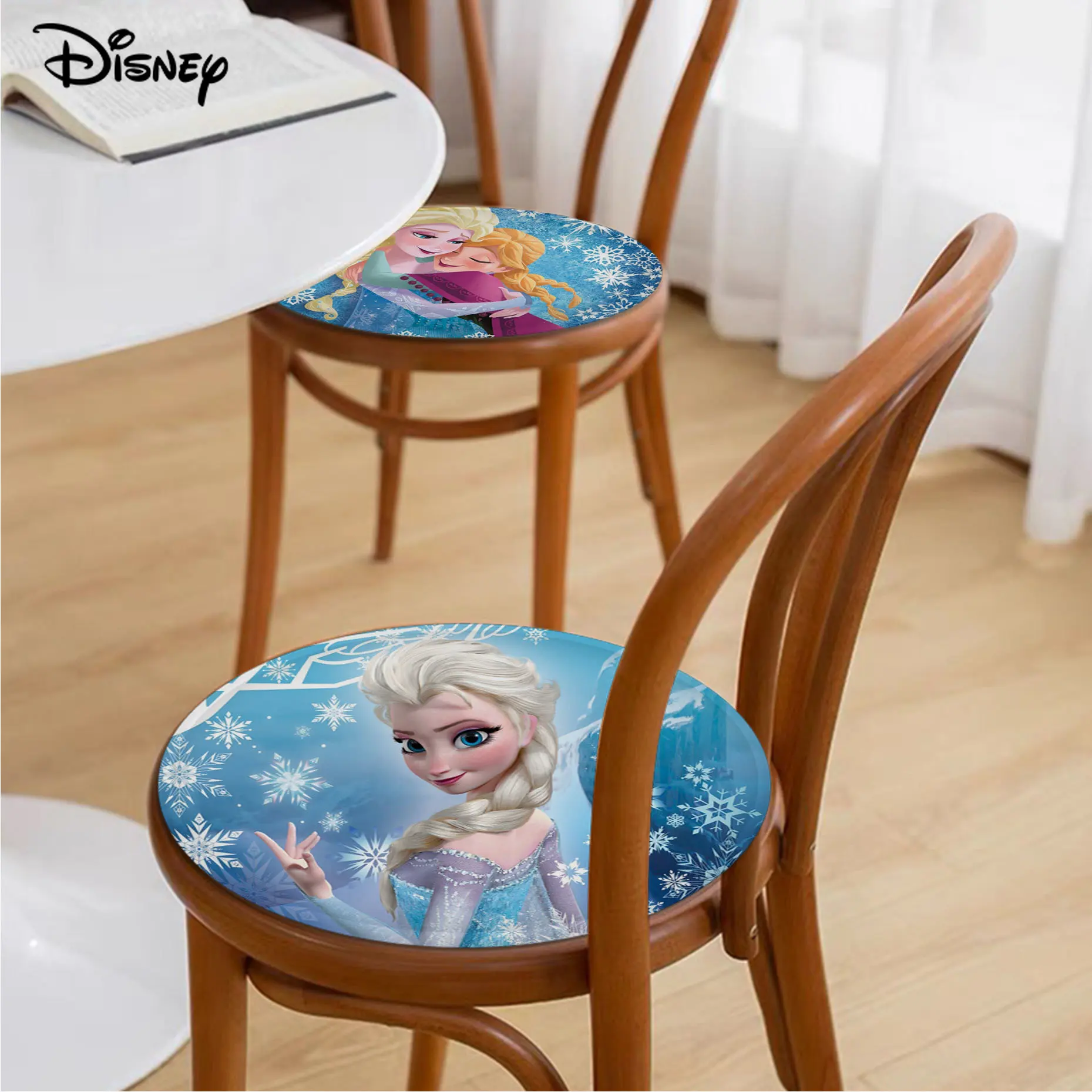 

Disey Elsa Princess Cushion Mat Tie Rope Chair Cushion Soft Office Car Seat Comfort Breathable 45x45cm Cushion Pads