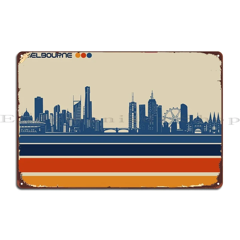 

Мельбурн Skyline Ретро 3 металлический знак настенный кинотеатр таблички гараж персонализированный жестяной знак плакат