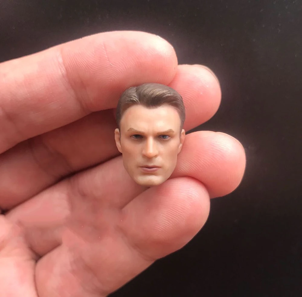 

For Sale 1/12 Superhero Man Chris Evans Captain Young Neck Connector Of US Painted Head Sculpture Carving Fit 6" SHF MEZCO Doll