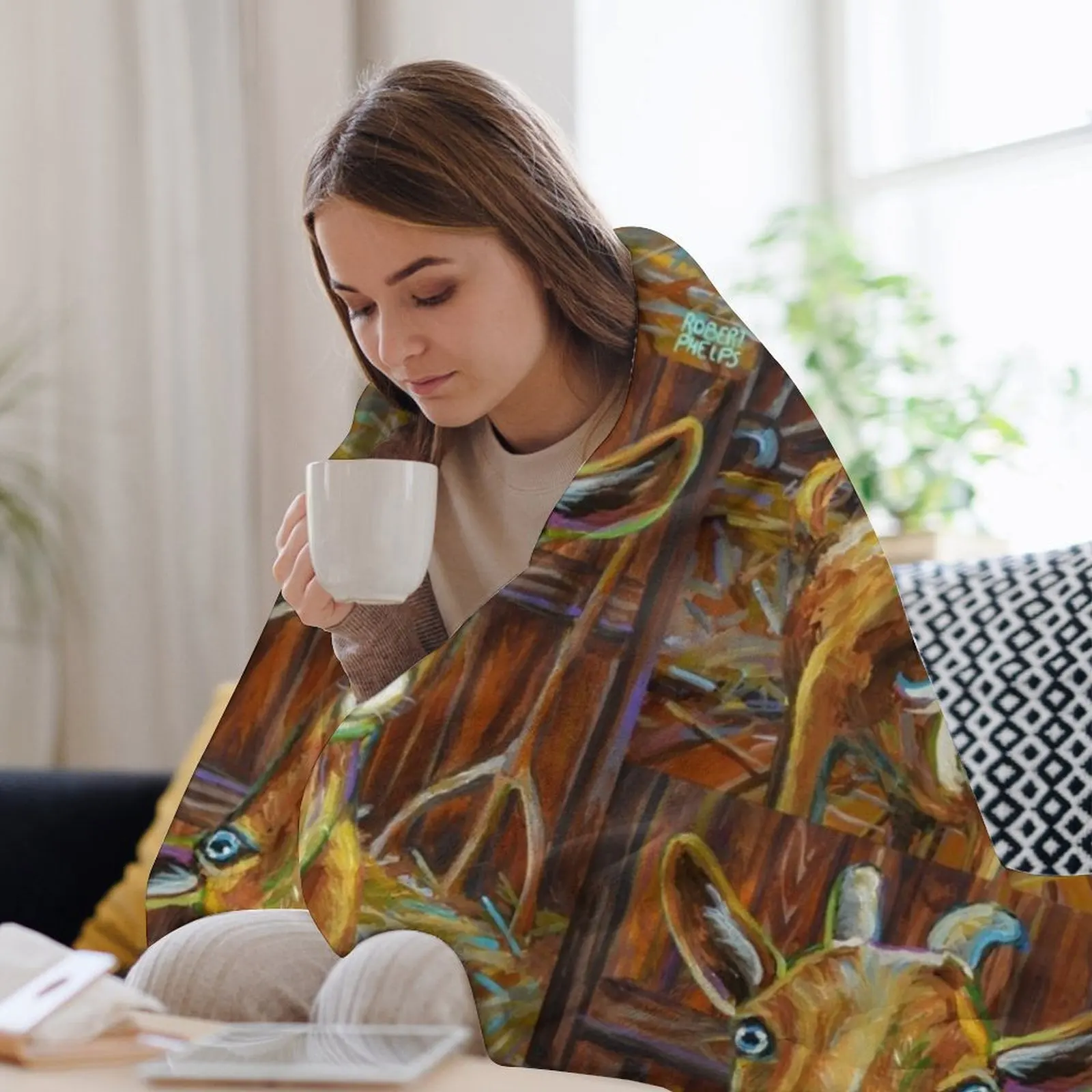 Одеяло Golden Goat in Barn by Robert Phelps роскошное утолщенное одеяло для малышей теплое