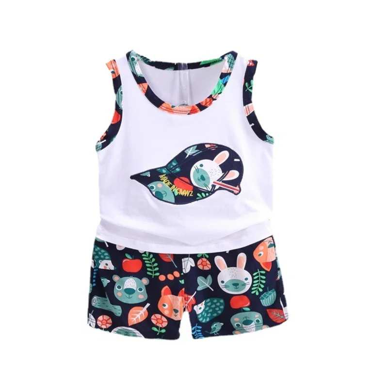 

New Summer Fashion Baby Clothes Children Boys Girls Sports Vest Shorts 2Pcs/Sets Toddler Casual Cotton Clothing Kids Tracksuits