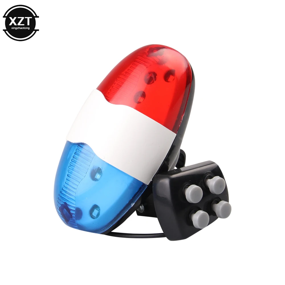 

325B Bicycle Electric Horn Bike 6 LED Police Light Cycling Multi-function Horn Bell 4 Loud Siren Sound Trumpet