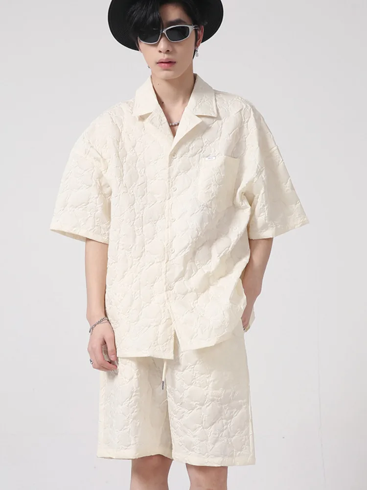 

SYUHGFA 2022 дизайнерский повседневный костюм для мужчин летняя новая корейская мода с коротким рукавом Простые индивидуальные однотонные комп...