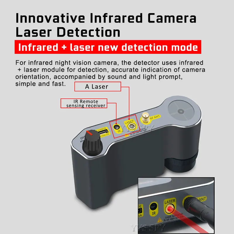 professional anti spy rf detector innovative infrared camara laser gsm wifi signal detection hidden camera lens focus scanning free global shipping