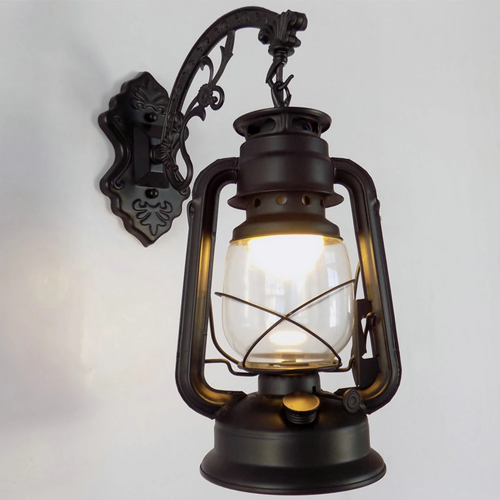 

E27 Corridors Windproof Bronze Wall Light Retro Motels Easy Install Kerosene Lamp Home Decor Hotel Sconce Water Resistant