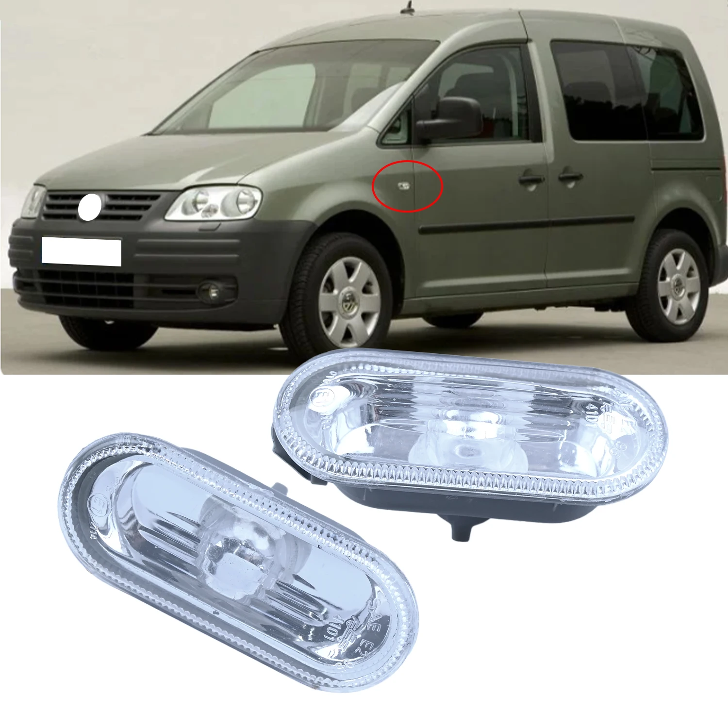 

1 шт./2 шт. боковой габаритный фонарь автомобиля, индикаторная лампа, повторитель, корпус без лампочек для VW Caddy 2004-2015 2K0949117B