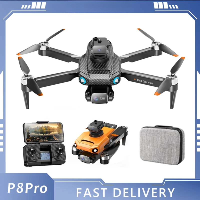 

New P8 Pro Brushless GPS Mini Drone 4K 8K Dual FPV Camera WIFI Quadcopter Obstacle Avoidance Helicopter Dron Toy Gift