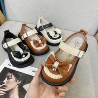 lolita childrens bow lace 2022 new spring japanese round head kids fashion shallow loafers girls versatile school casual shoes