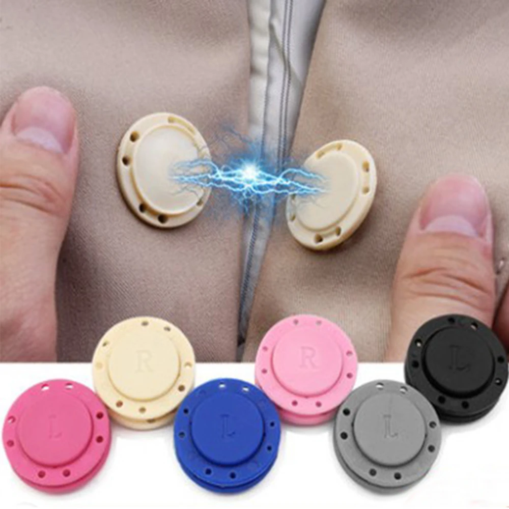 

A Pair Invisible Magnet Buttons Sewing Concealed Buckle Handwork Accessories Jacket Cardigan Clothing Decoration Buttons