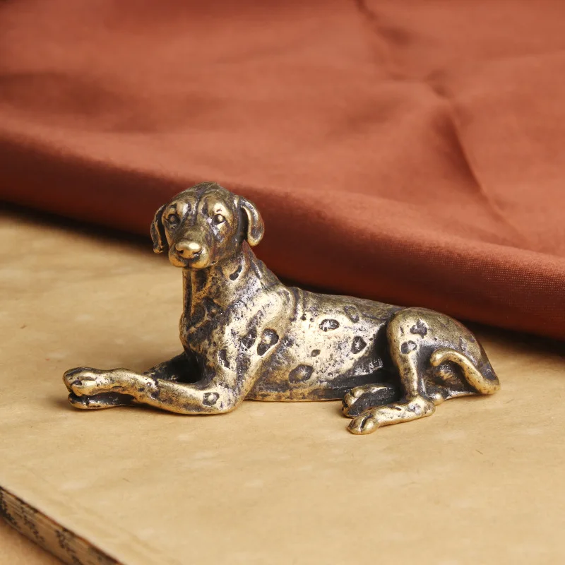 

70Mm Curio Chinese Bronze Lovable Animal 12 Zodiac Dog Spotty Dog Statue