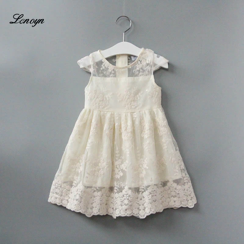 

Girls Dress Summer Lace Flower Children's Dress Baby Girl Lace Edge Princess Party Birthday Dresses Summer Clothing