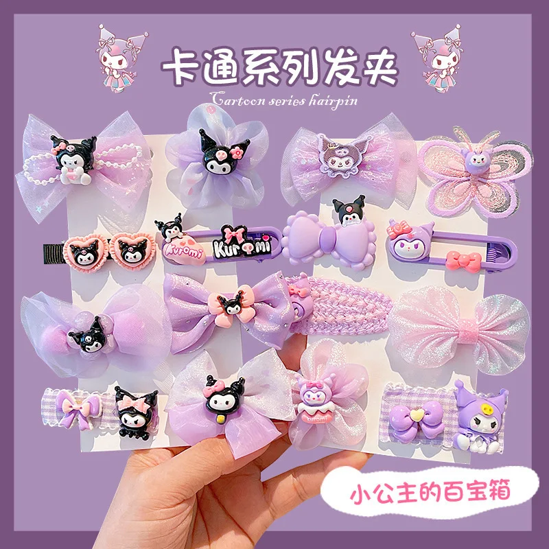 8 шт. детские заколки для волос Sanrio Kuromi с бантом
