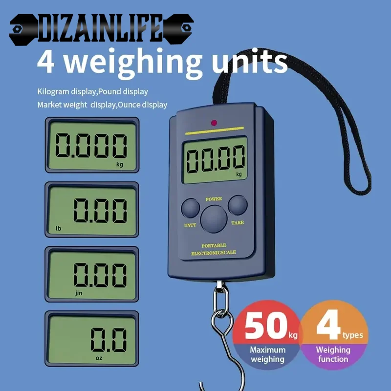 1 шт. многофункциональные электронные мини-весы с крючком 40 кг/10 г