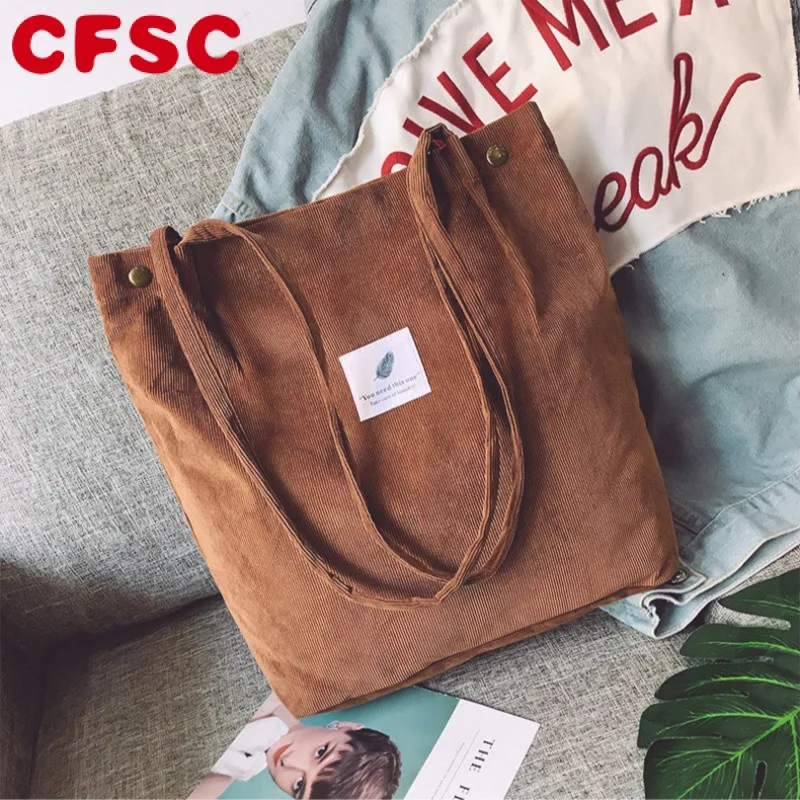 

Bags for Women 2022 Corduroy Shoulder Bag Reusable Shopping Bags Casual Tote Female Handbag for A Certain Number of Dropshipping