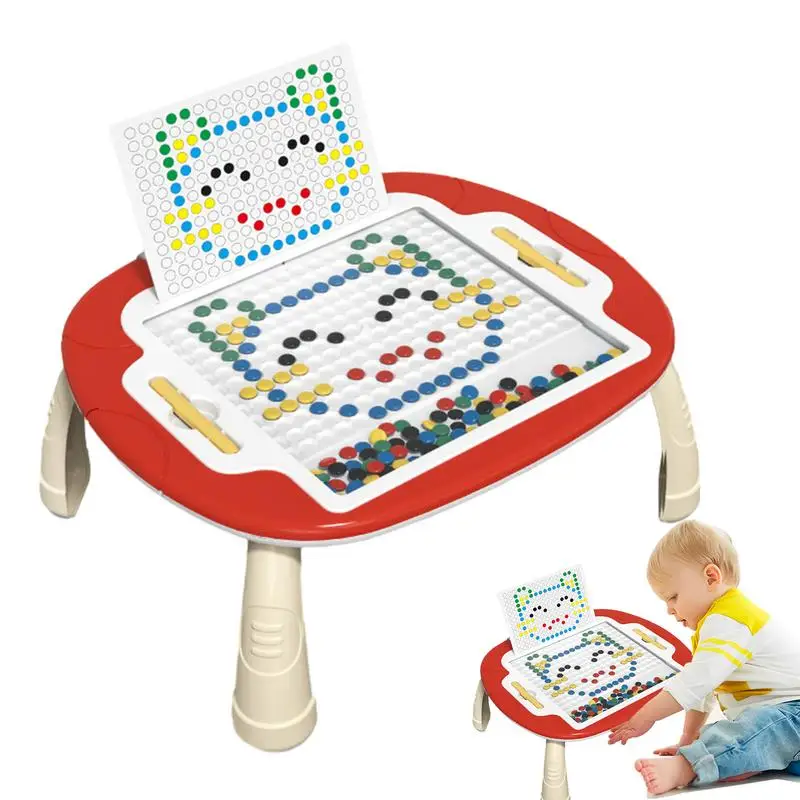 

Magnetic Dots Board Travel Toys Magnetic Drawing Board With Magnetic Pen & Beads Learning Doodle Board Large Magnetic Dot Board