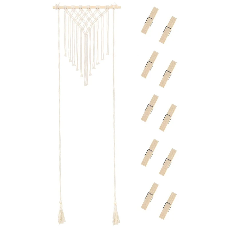 

Hat Organizer, Hat Rack for Wall - Bohemian Photo Display Hat Holder, Hand Weaving Hat Storage Hanger with Decorative