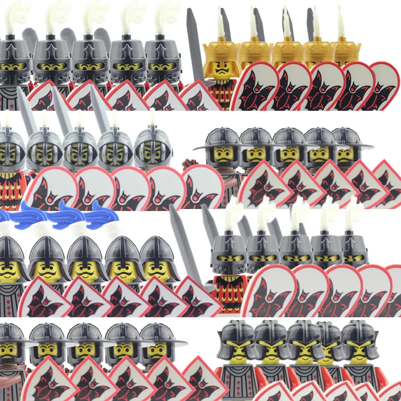 

Средневековый военный замок, рыцари, строительные блоки, теютоническая броня, солдат, фигурка, аксессуары, оружие, меч, кирпичи, игрушки, под...