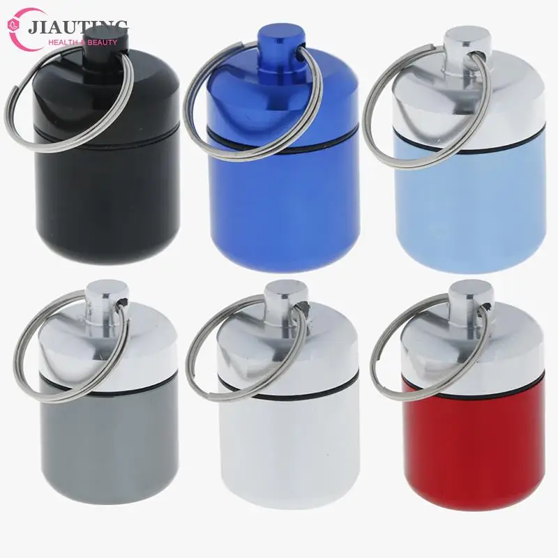 

Random Color Mini Waterproof Aluminum Alloy Pill Box Case Bottle Cache Drug Holder Container Keychain Medicine Box Health Care