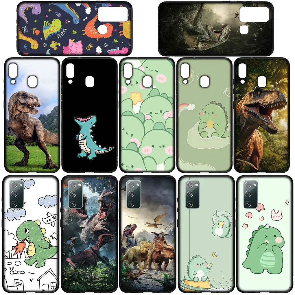 Мягкий силиконовый чехол с мультяшными динозаврами для Samsung Galaxy S24 S23 Fe Ultra Plus A55 A35