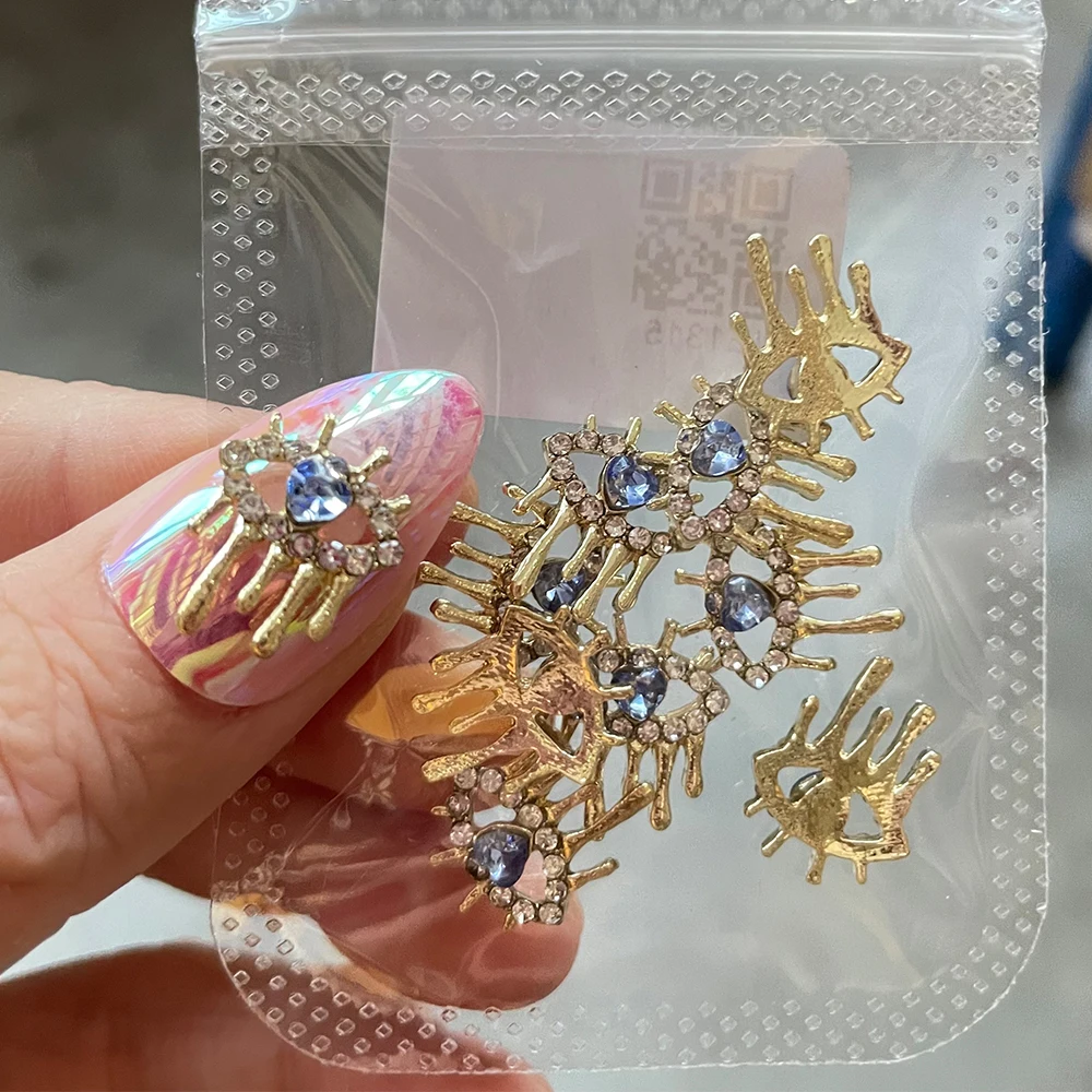 10 шт. подвески для ногтей с голубыми глазами