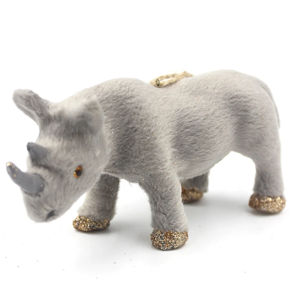 

Mini Simulation Plush Rhinoceros Toy Party Realistic Rhino Animal Doll Kids Birthday Christmas Gift Early Education Cognition