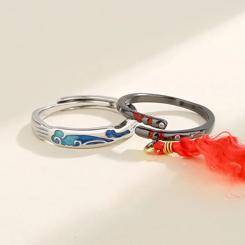 

Fashion Anime Mo Dao Zu Shi Cosplay Ring Wei WuXian Lan WangJi Lover Rings Adjustable Opening Finger Rings Fans Gifts Toys