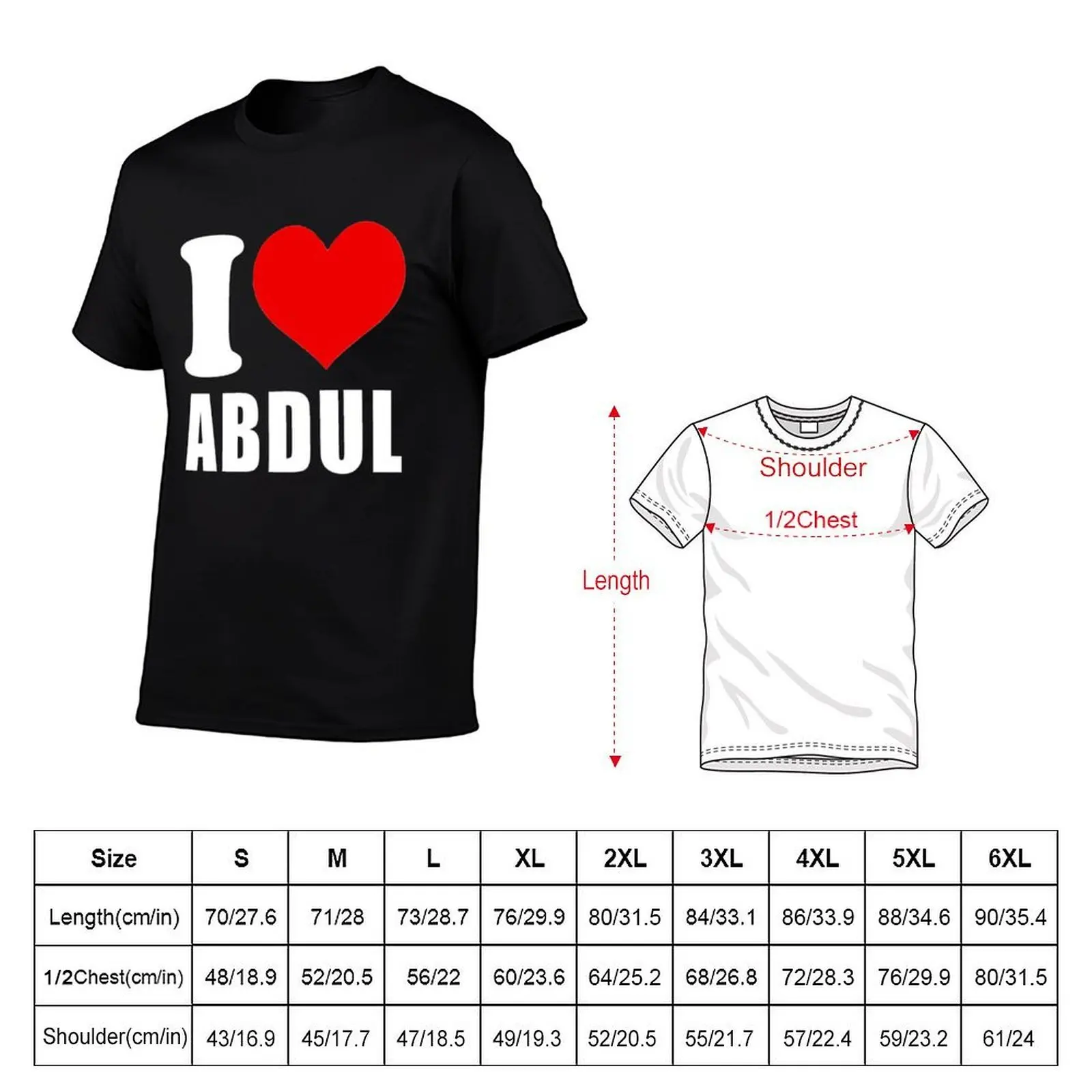 Футболка I HEART ABDUL 1 большого размера для повседневной носки (art.: 3920dd07523b4) - 3920dd07523b4