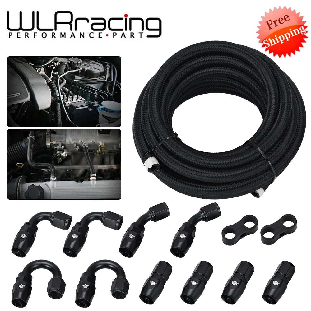 

0/45/90/180 градусов Поворотный шланг Конец адаптера и двойной плетеный топливный шланг линия + зажим для трубок сепаратор AN6 AN8 аксессуары