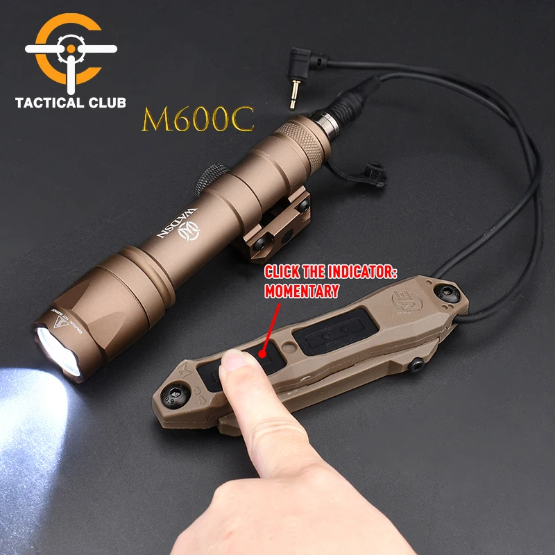 Tactical Surefire M600C M300A Metal WADSN Flashlight Weapon Scout Light Double key Switch Augmented Pressure Airsoft Accessories